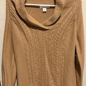 Coldwater Creek Camel Cowl Neck Sweater